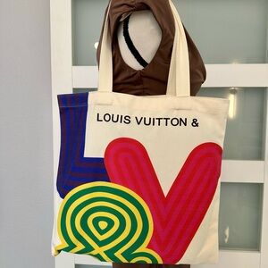 LV Cream Tote with Multicolor Design